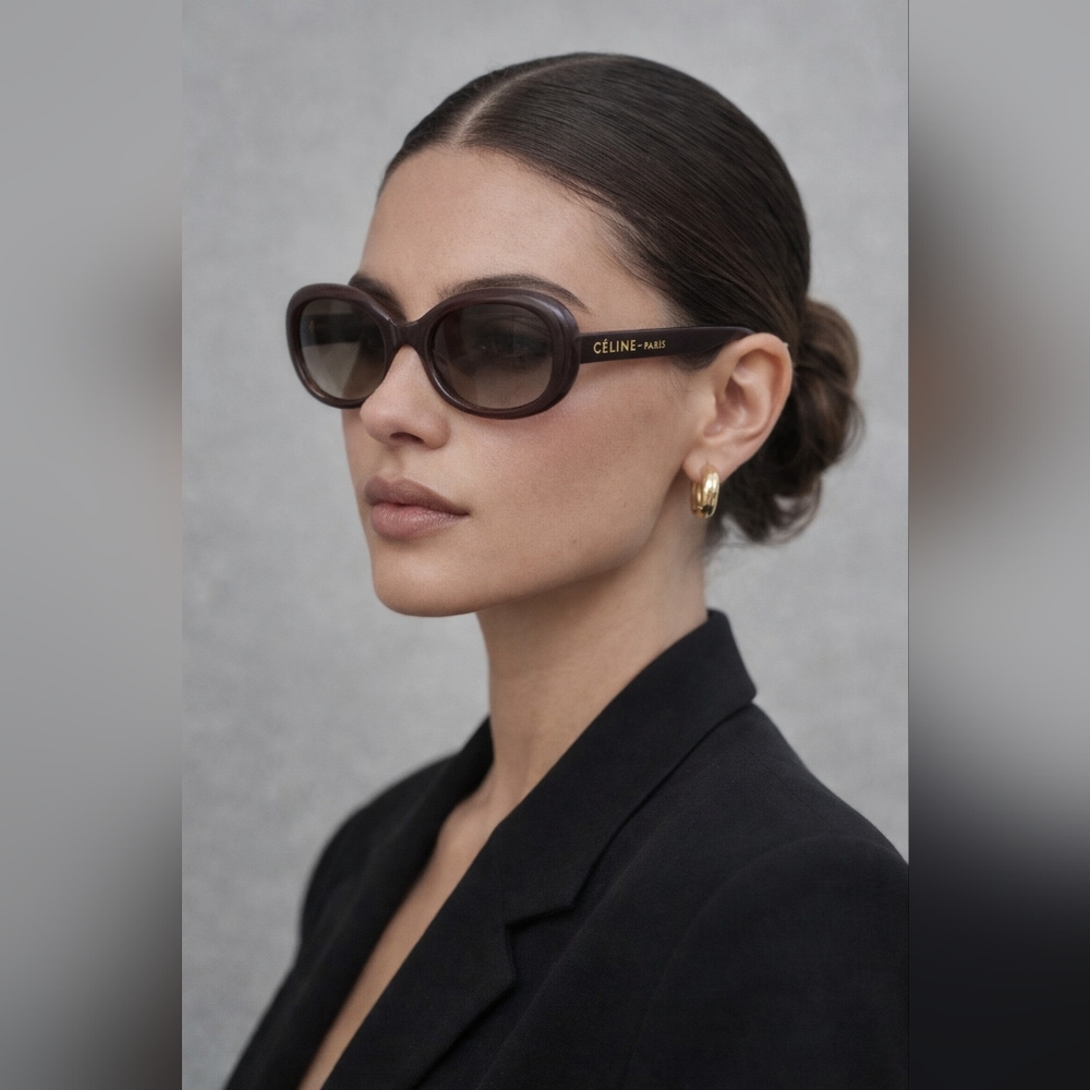 CELINE Oversized Oval Sunglasses Vintage 57/20/140 W/COA GUC - Picture 4 of 8